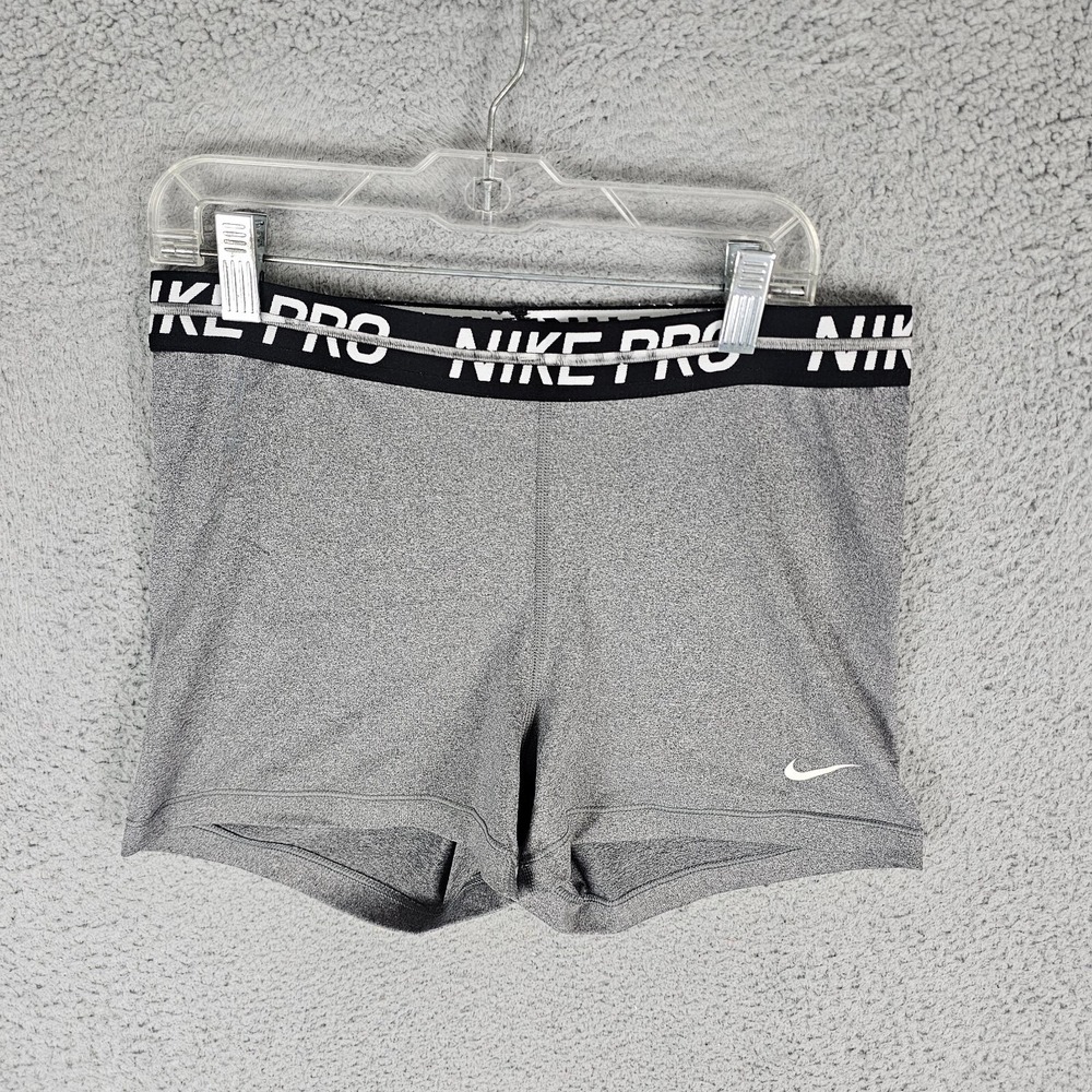 Nike Training Shorts Womens Large Gray Nike Pro Dri Fit Athletic AR6726-010